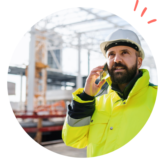 Man at construction site